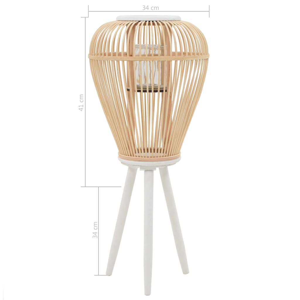 Fristående Ljuslykta Bambu Naturlig