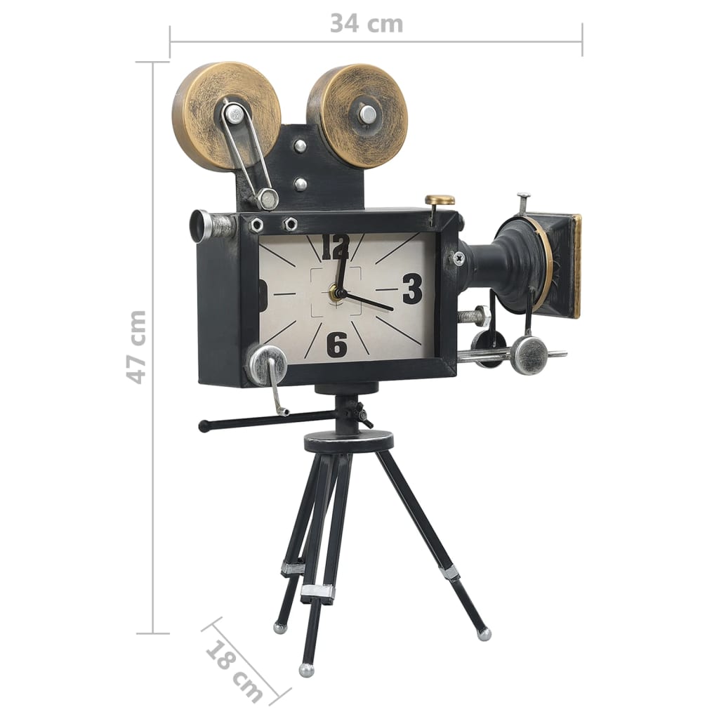 Bordsklocka Svart 34X18X47 Cm Järn Och Mdf