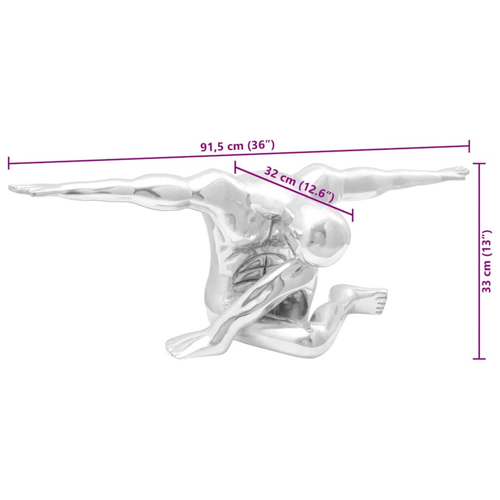 Skulptur Silver 91.5 X 32 X 33 Cm Aluminium