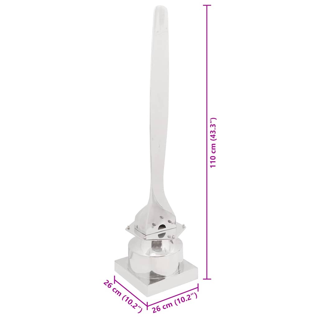 Skulptur Silver 26 X 26 X 110 Cm Aluminium