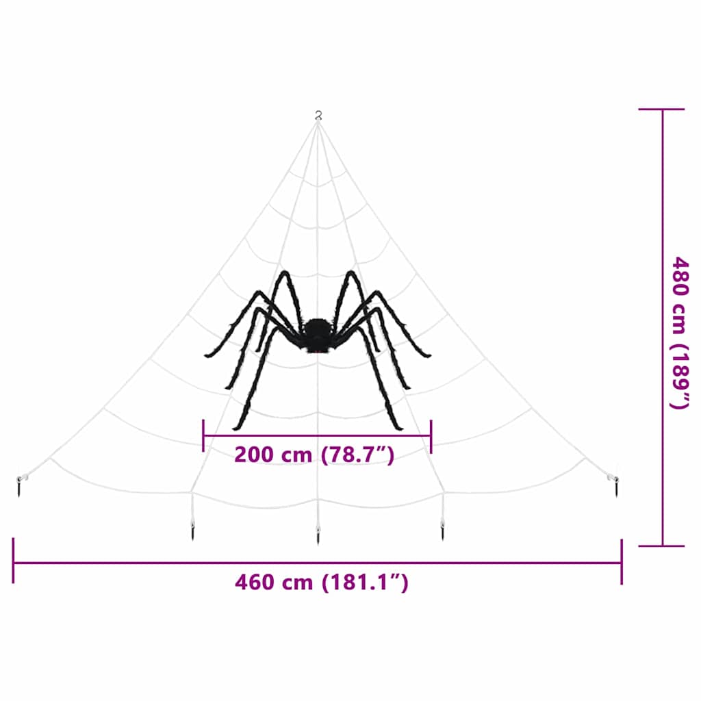Halloween-Spindel Dekoration Med Nät 2 Pcs Svart Och Vit 200 Cm