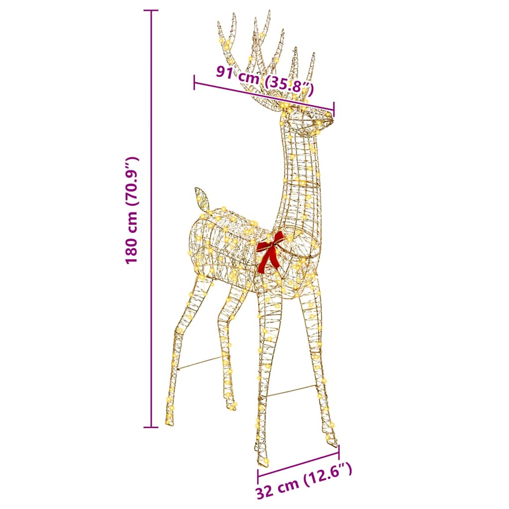 3D Ren Med 250 Led-Lampor Varmvit 180 Cm Pet