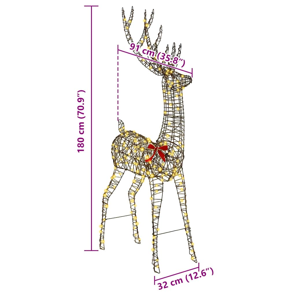3D Ren Med 250 Led-Lampor Varmvit 180 Cm Rotting
