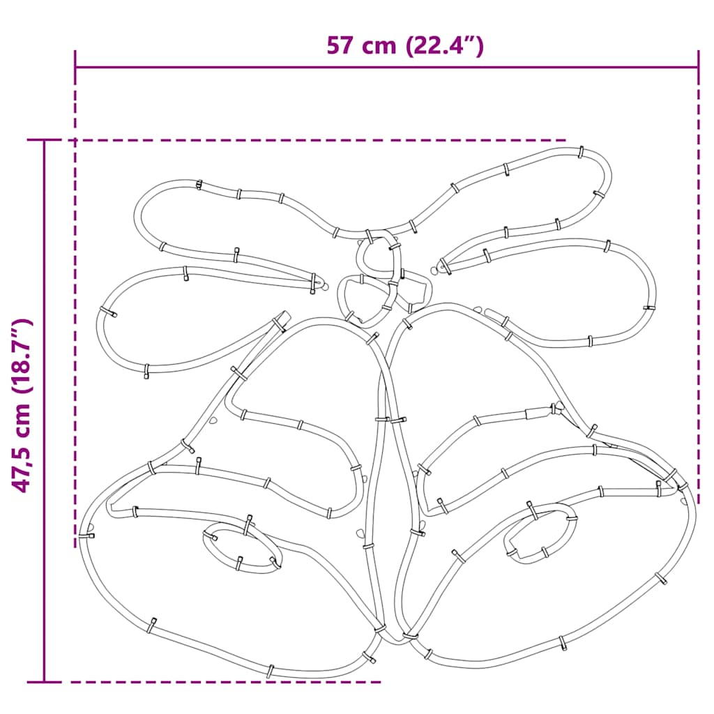 Julklocka Med 144 Led-Lampor Flerfärgsdesign 56 X 46 Cm Pvc