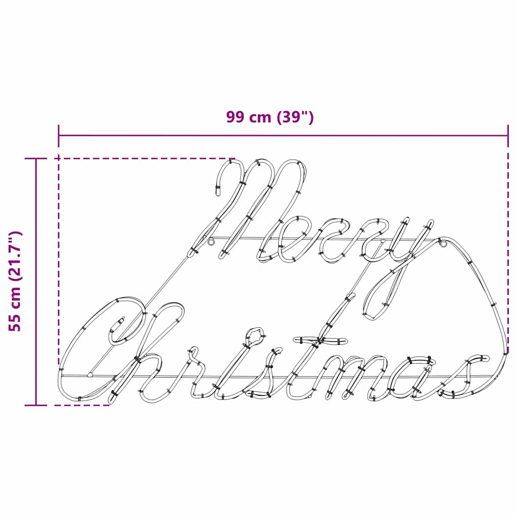 Julskylt Med 216 Led-Lampor Röd 99 X 55 X 13 Cm Järn