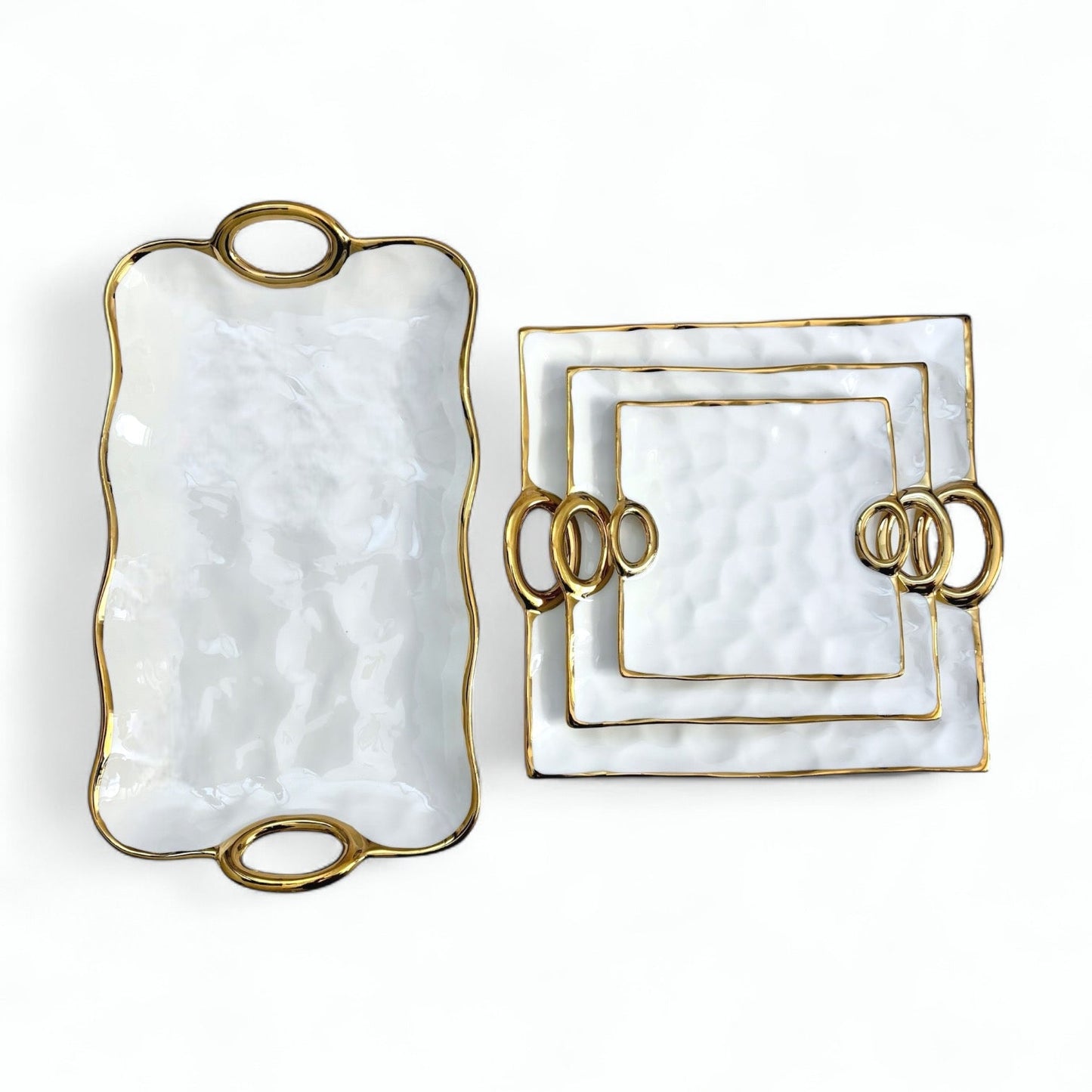 Klara Tallrik – Porslin med Elegant Guldkant (3 Storlekar)