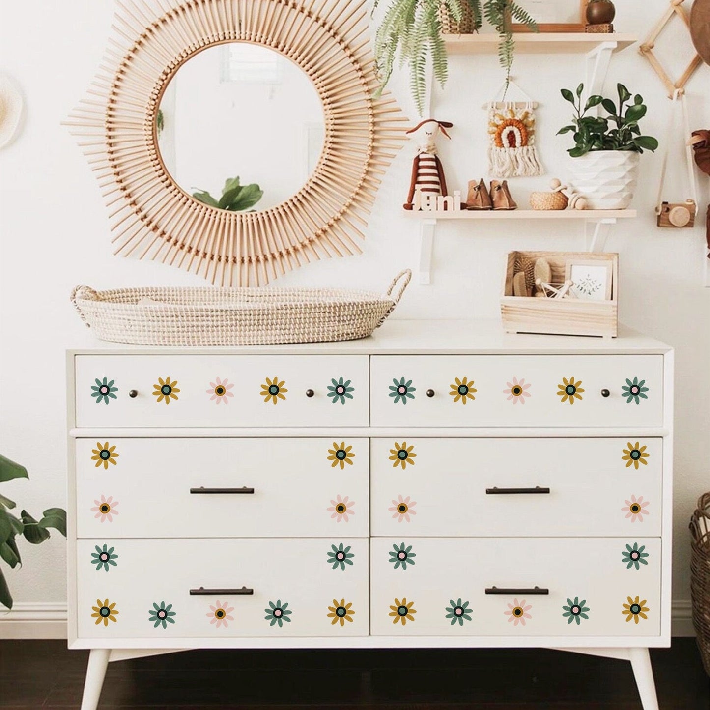 Sticker Kinderzimmer Wandaufkleber Blume I Wand Deko I Wandtattoos I Babyzimmer Wand Deko I Sticker Set