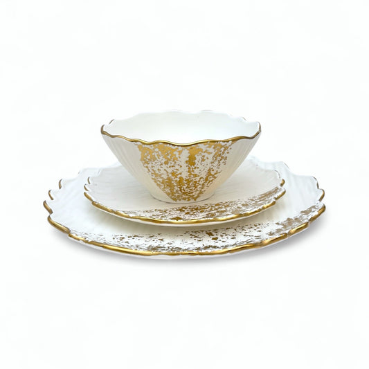 Molly Tallrik – 20cm/25cm Vit och guld