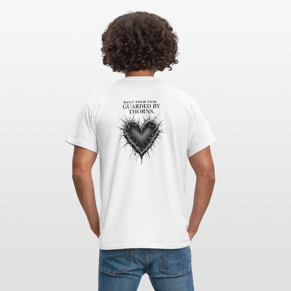 Men's T-Shirt - Built from pain. Guarded by thorns - white
