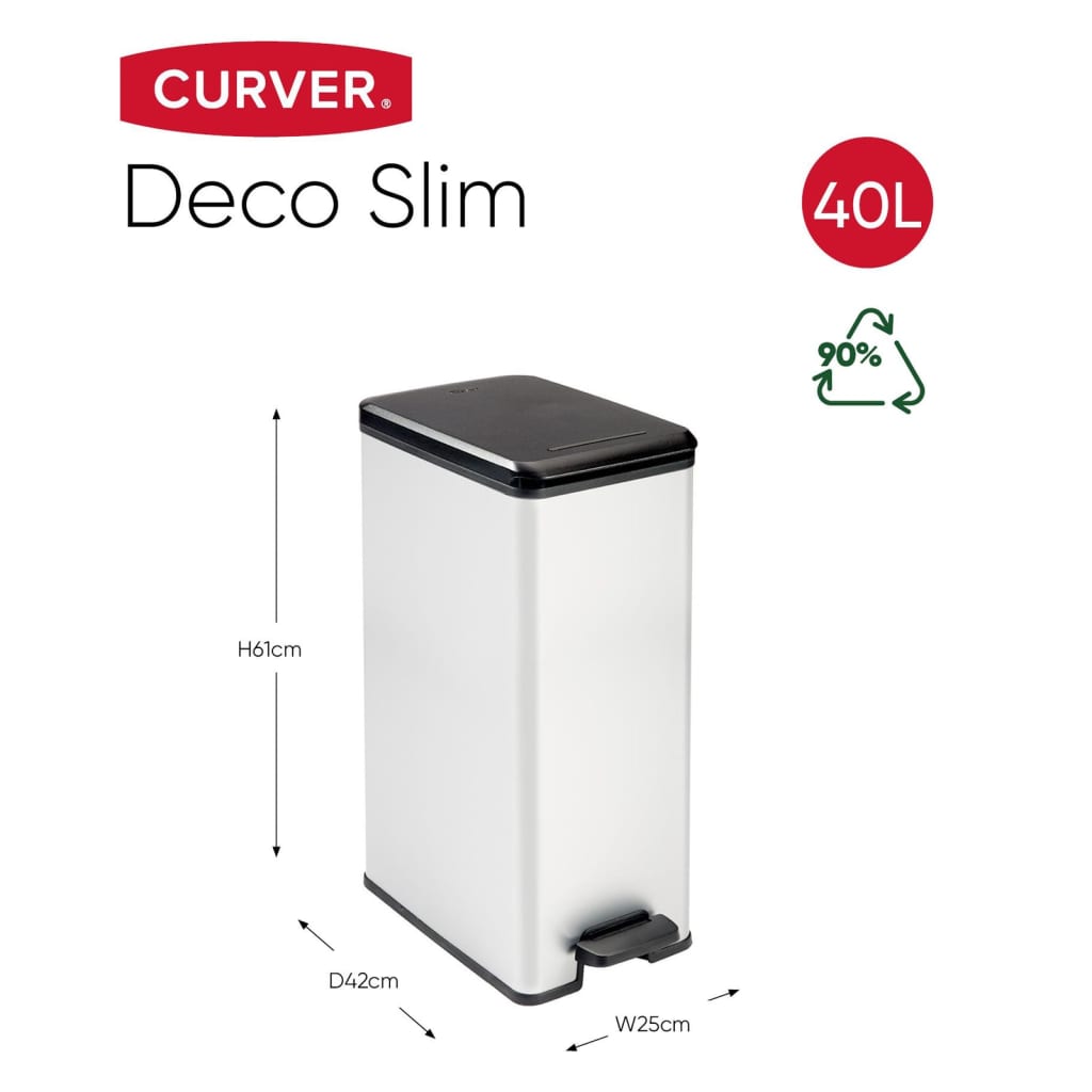 Curver Pedalhink Smal Deco 40L Silver