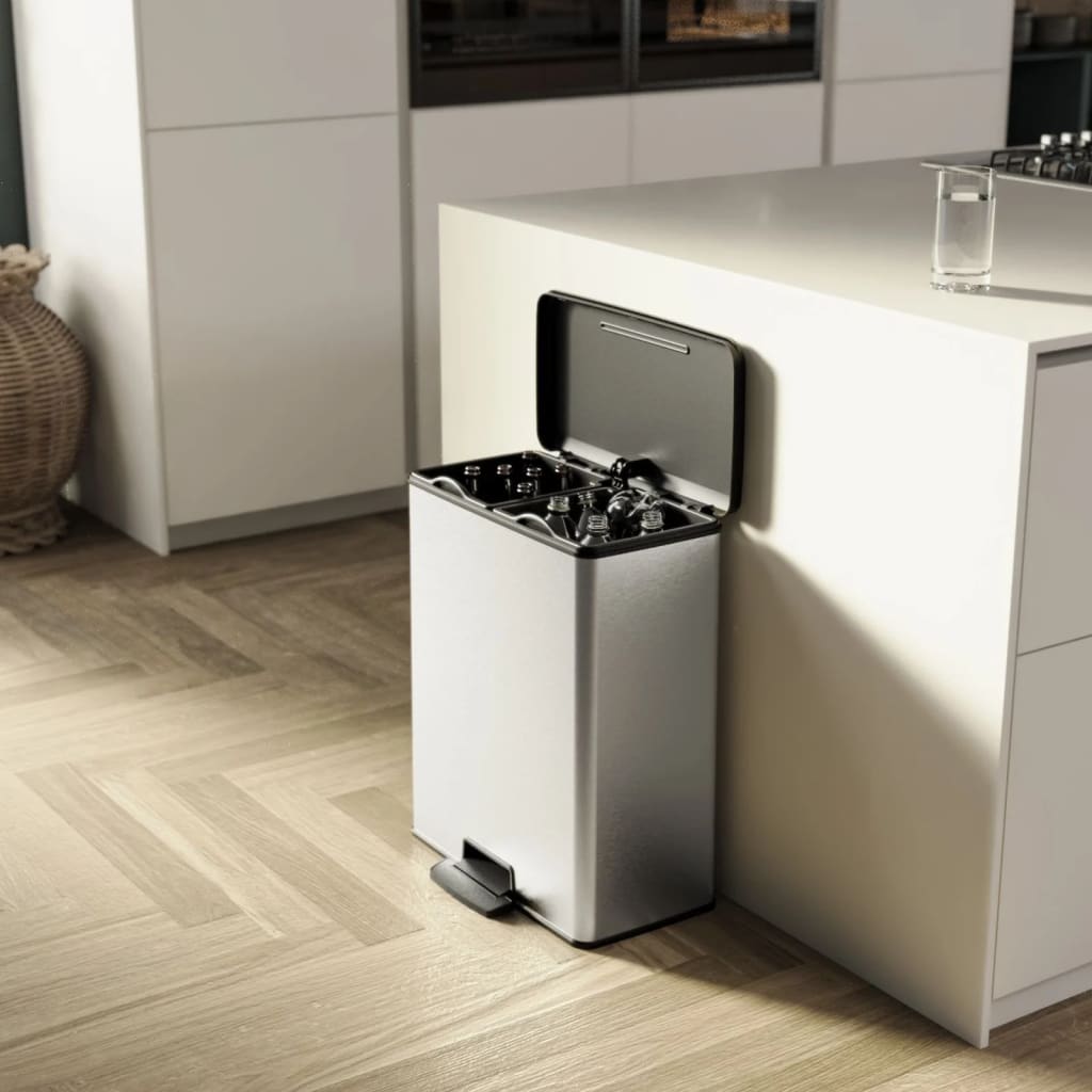 Curver Pedalhink Dubbel Deco 26L+26L Silver