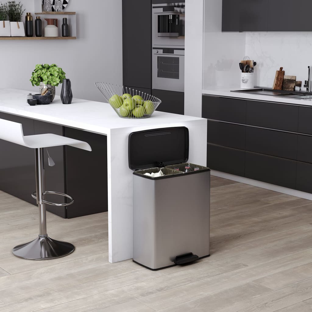 Curver Pedalhink Dubbel Deco 26L+26L Silver