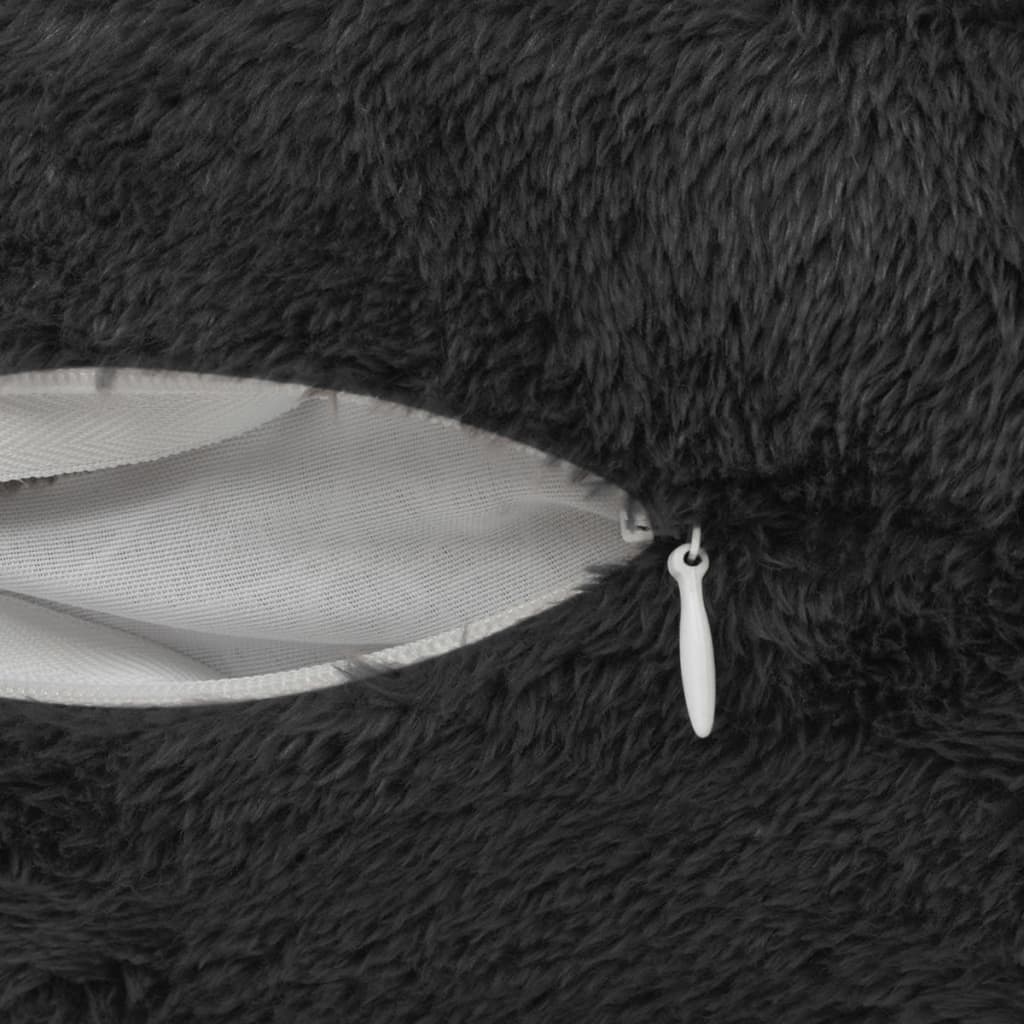 Kuddöverdrag 2 St Konstpäls 50X50 Cm Svart