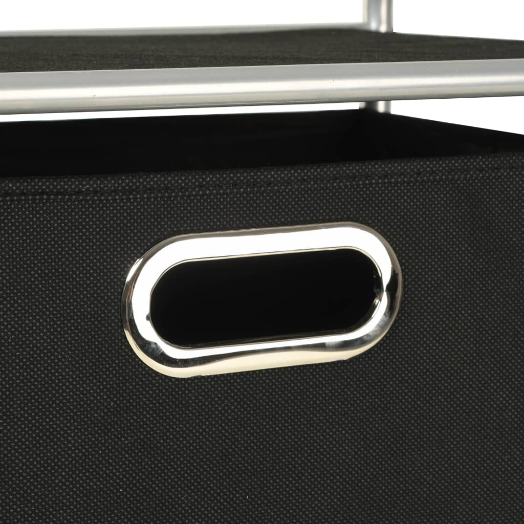 Hyllenhet Med 4 Förvaringslådor Stål Och Non-Woven Tyg