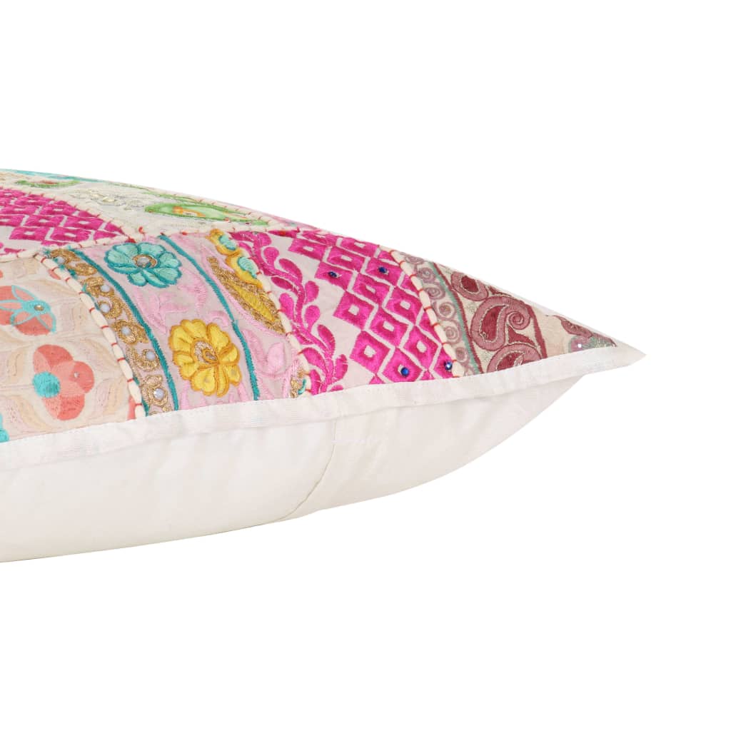 Kuddar 2 St Lappmönster Handgjord 45X45 Cm Röd/Beige