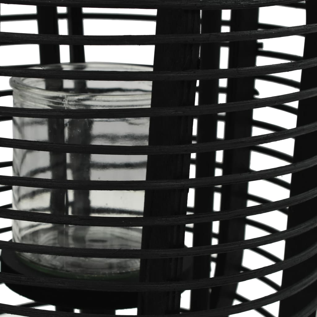 Fristående Ljuslykta Bambu Svart