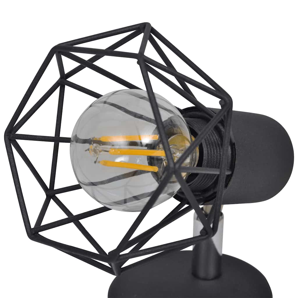 Taklampa Industri-Design Spotlights 2 St Led-Glödlampor Svart