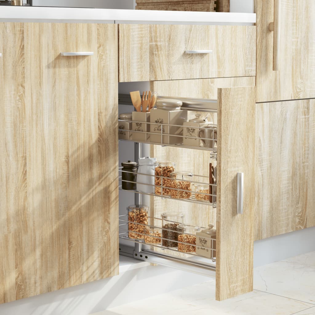 Utdragbar Inredning Köksskåp 3 Hyllor Silver