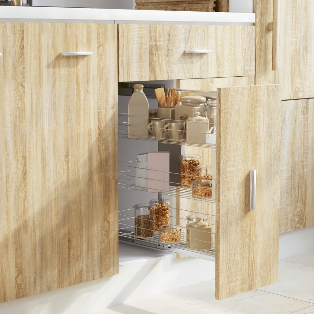 Utdragbar Inredning Köksskåp 3 Hyllor Silver