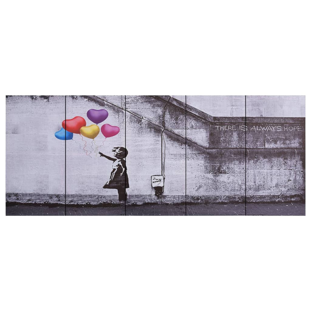 Canvastavla Barn Med Ballonger Flerfärgad