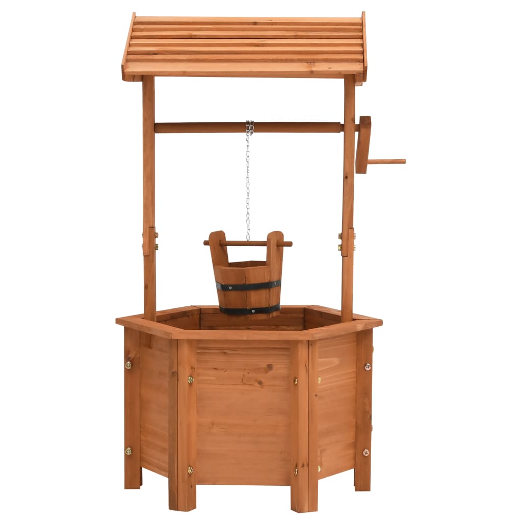 Önskebrunn Med Odlingslåda 40X40X84 Cm Granträ