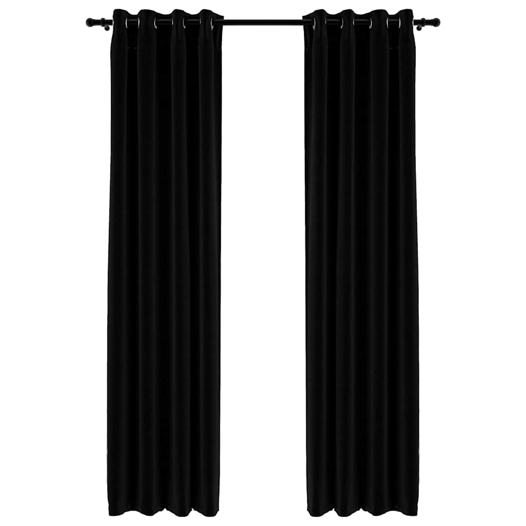 Mörkläggningsgardin Med Öljetter Linnelook 2 St 140X225Cm