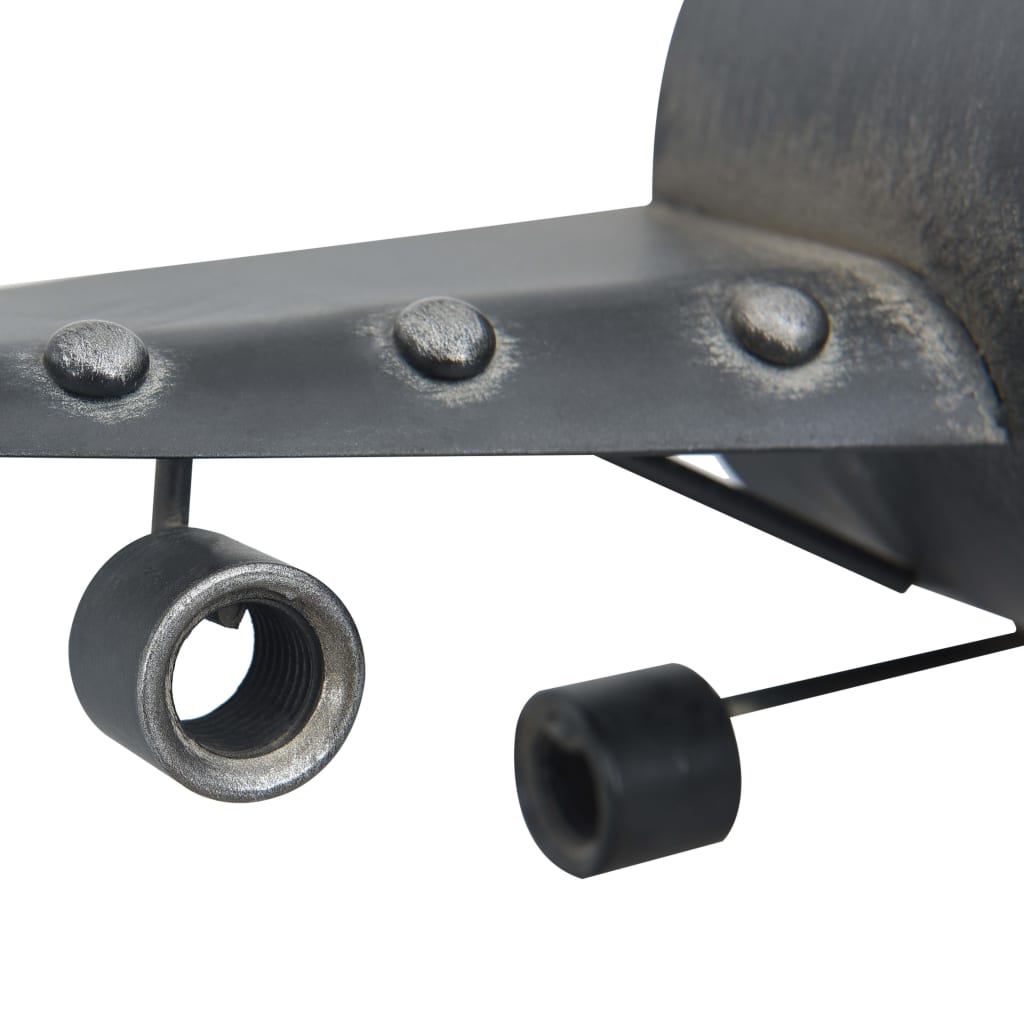 Klocka Flygplan Grå 41X8X17 Cm Metall