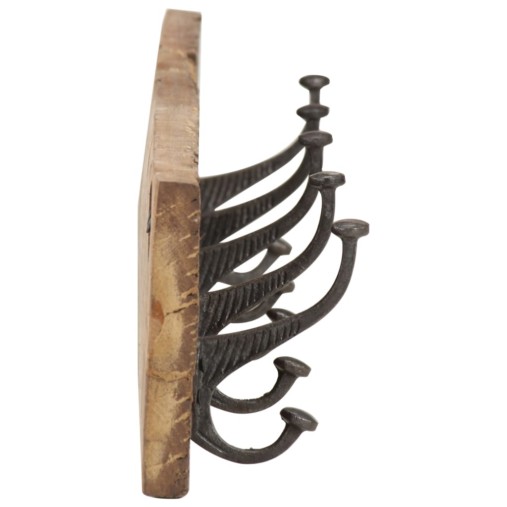 Kroklist Med 5 Krokar 100X2,5X15 Cm Massivt Återvunnet Trä