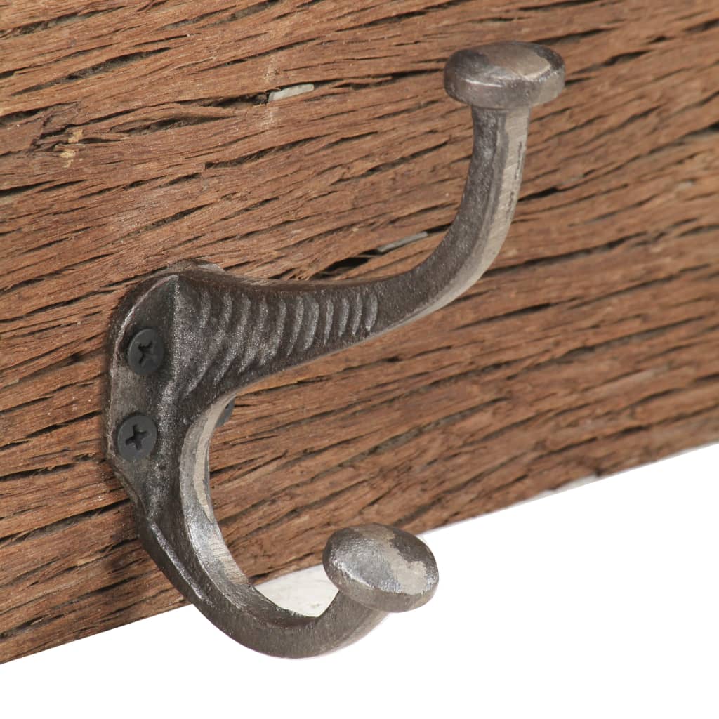 Kroklist Med 5 Krokar 100X2,5X15 Cm Massivt Återvunnet Trä