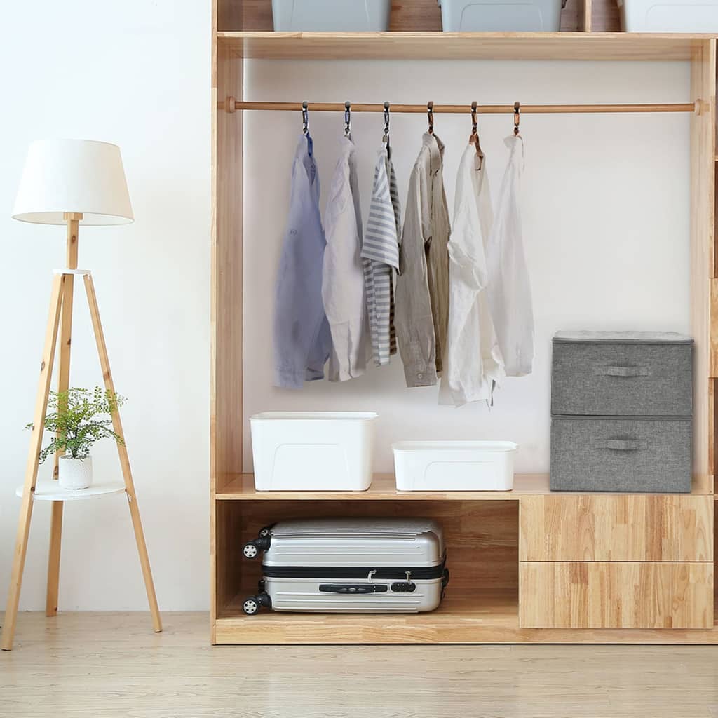 Förvaringslåda 2 St Tyg 43X34X23 Cm Gräddvit