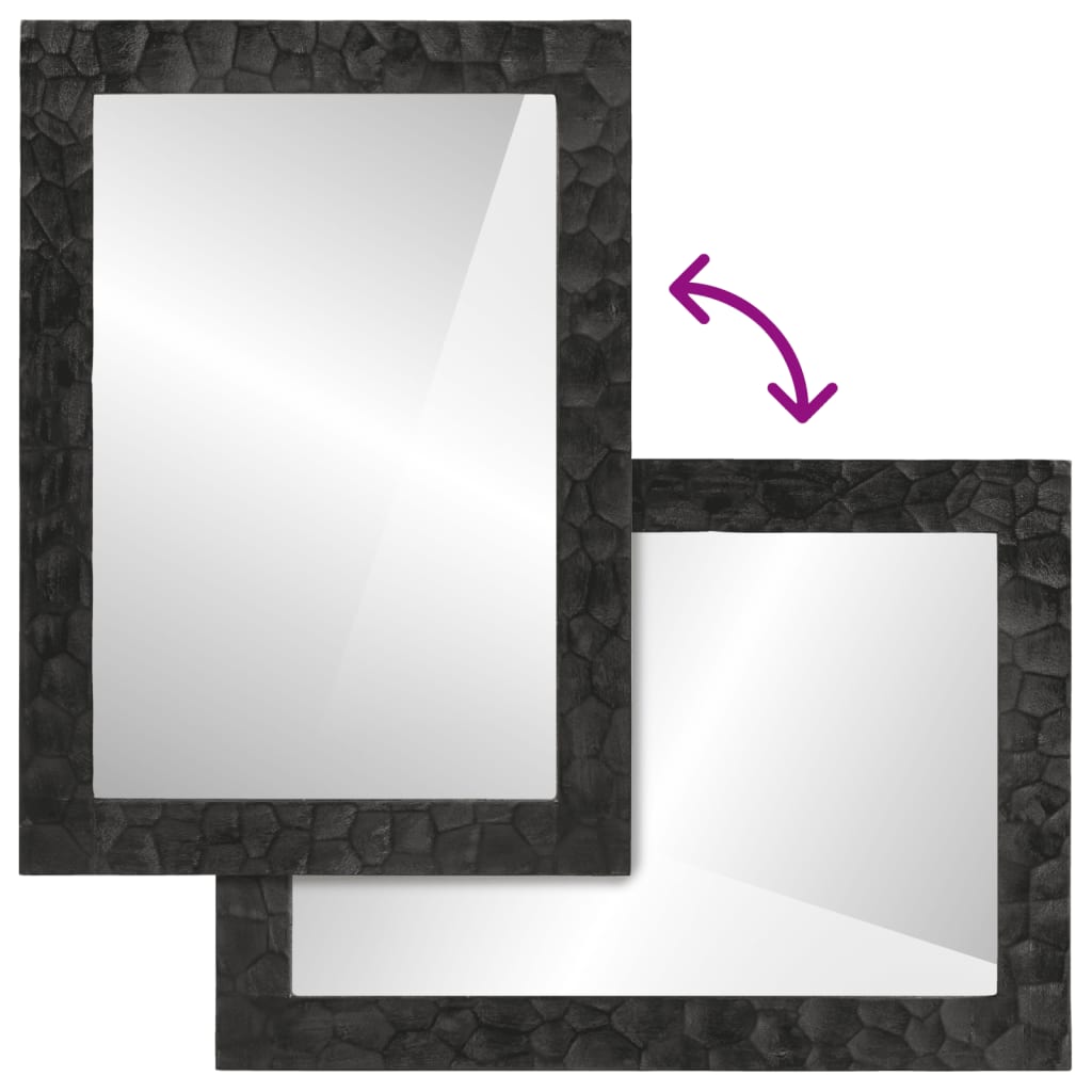 Badrumsspegel 50X70X2,5 Cm Massivt Mangoträ Och Glas