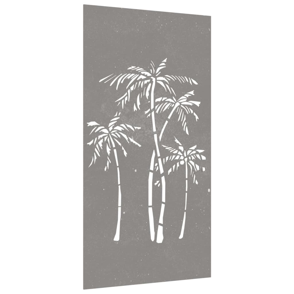 Väggdekoration 105X55 Cm Rosttrögt Stål Palmdesign
