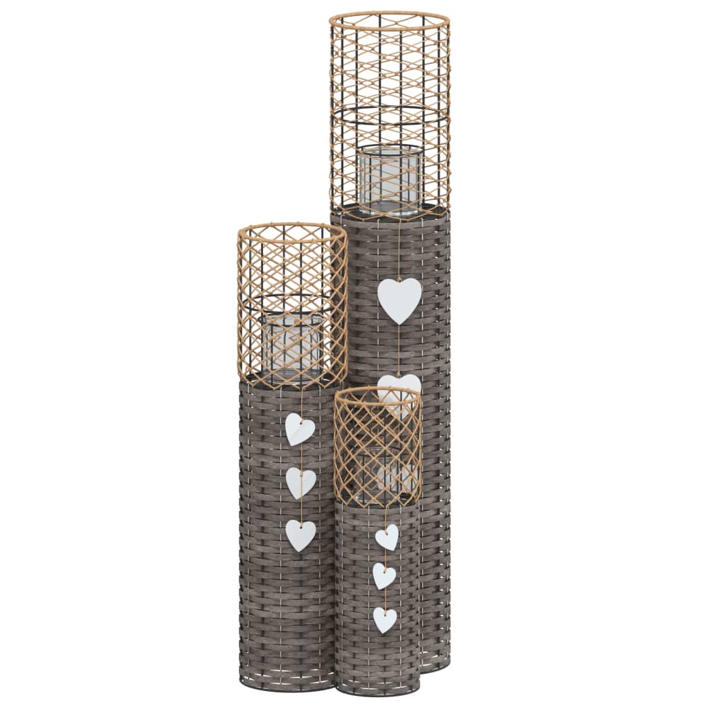 Ljushållare 3 St Grå Korgmaterial