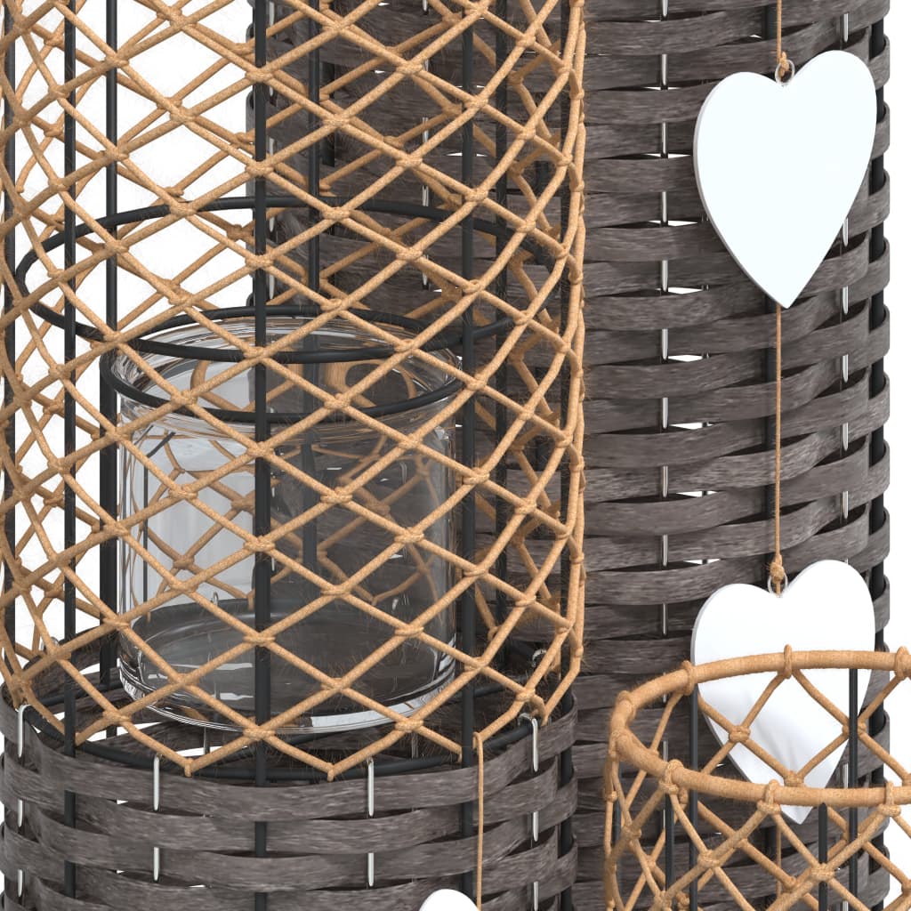 Ljushållare 3 St Grå Korgmaterial