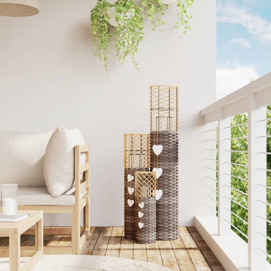 Ljushållare 3 St Grå Korgmaterial