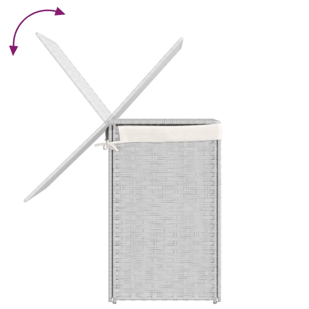 Tvättkorg Med 2 Sektioner 53X35X57 Cm Konstrotting