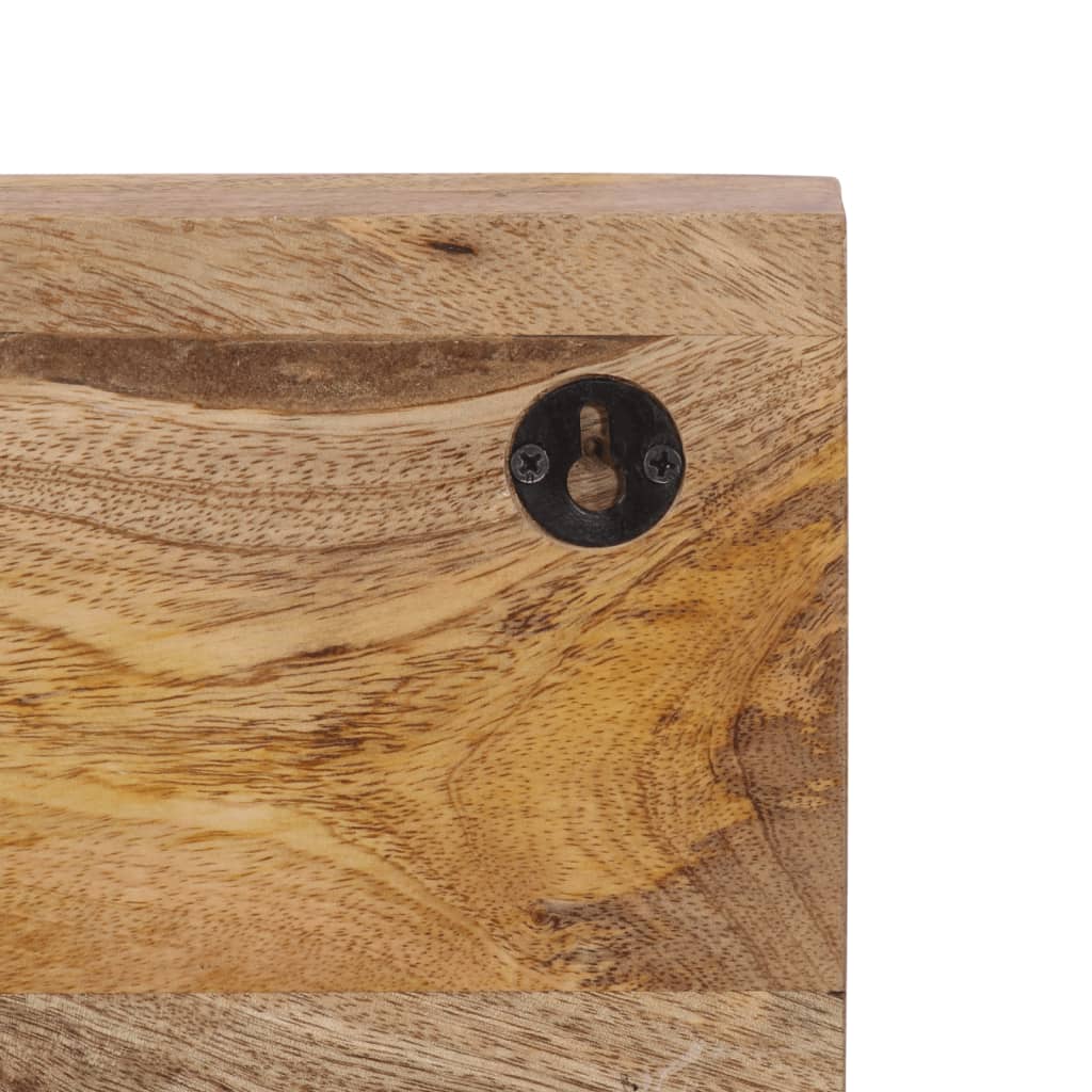 Väggmonterad Klädhängare Med 5 Krokar Massivt Mangoträ