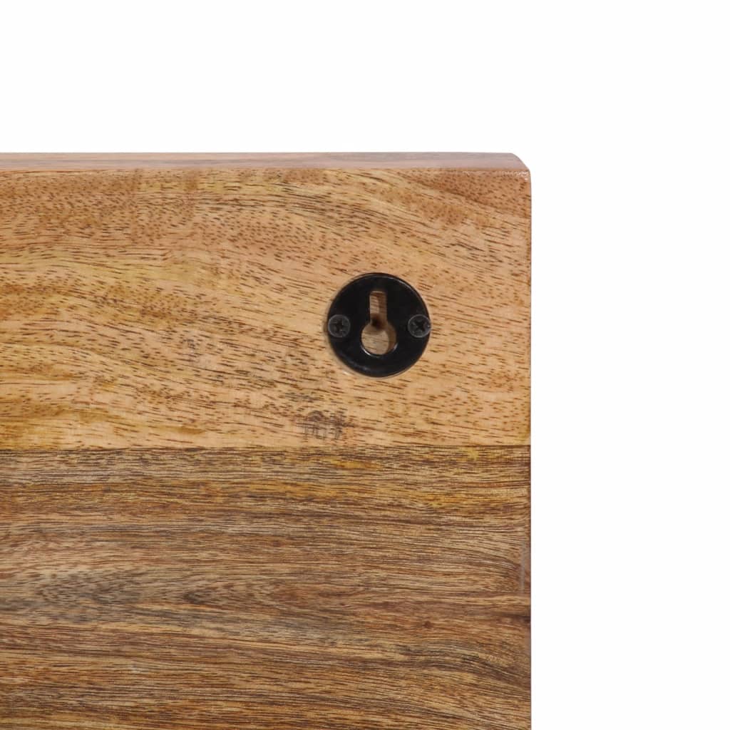 Väggmonterad Klädhängare Med 5 Krokar Massivt Mangoträ