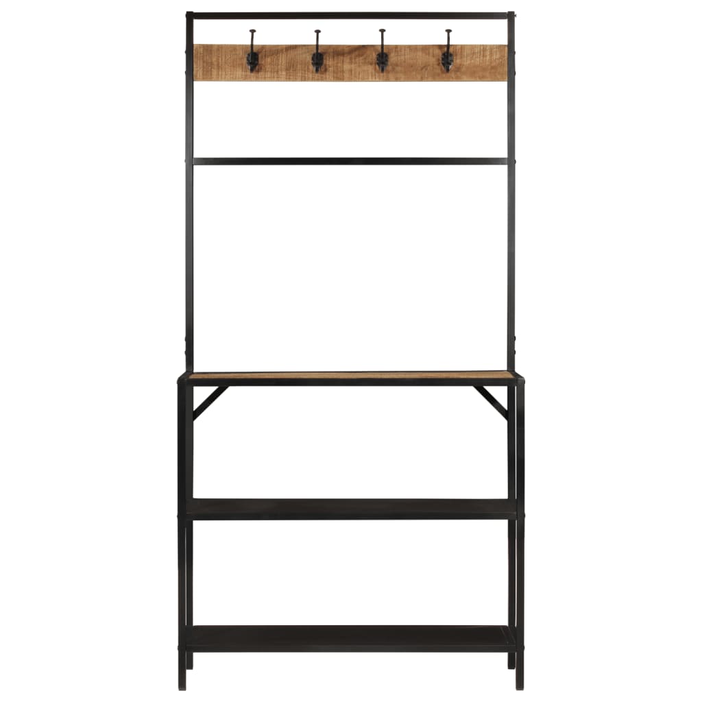 Klädhängare 90X35X180 Cm Massivt Mangoträ Och Järn
