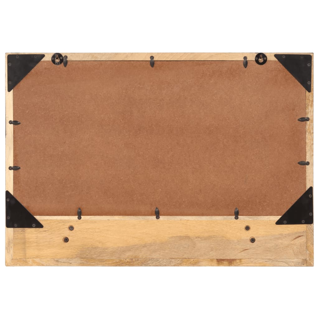 Spegel Med Hylla 80X8X55 Cm Glas Och Massivt Mangoträ