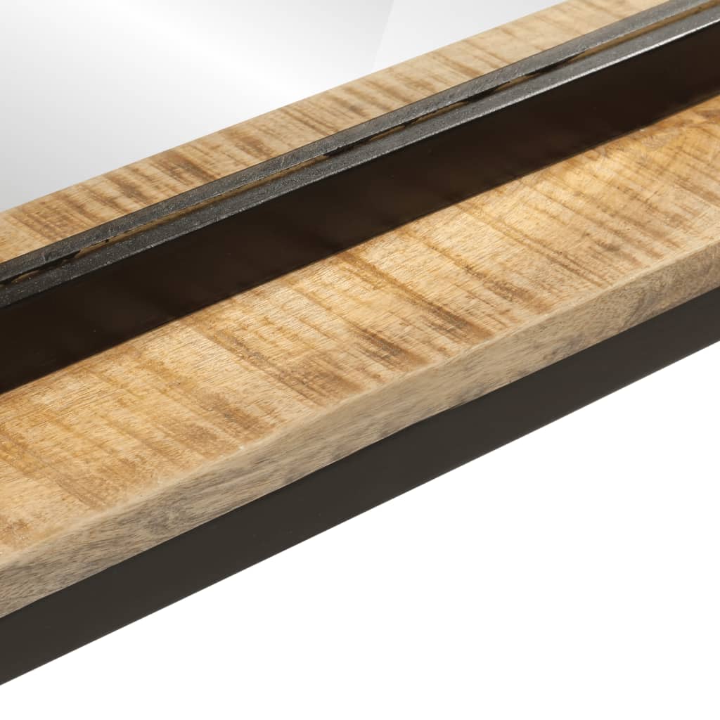 Spegel Med Hylla 80X8X55 Cm Glas Och Massivt Mangoträ