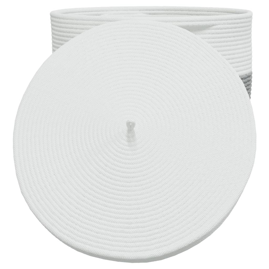 Förvaringskorg Med Lock Vit Och Ø40X35 Cm Bomull