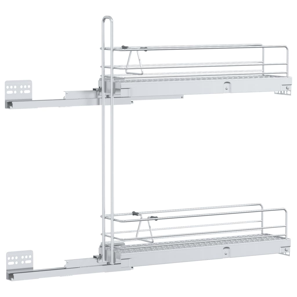 Utdragbara Trådkorgar 2 Våningar Silver