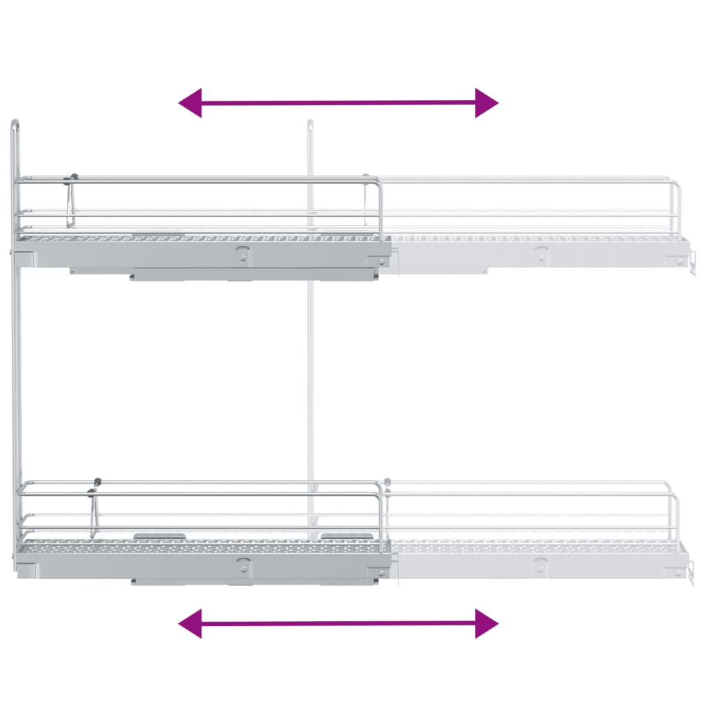 Utdragbara Trådkorgar 2 Våningar Silver