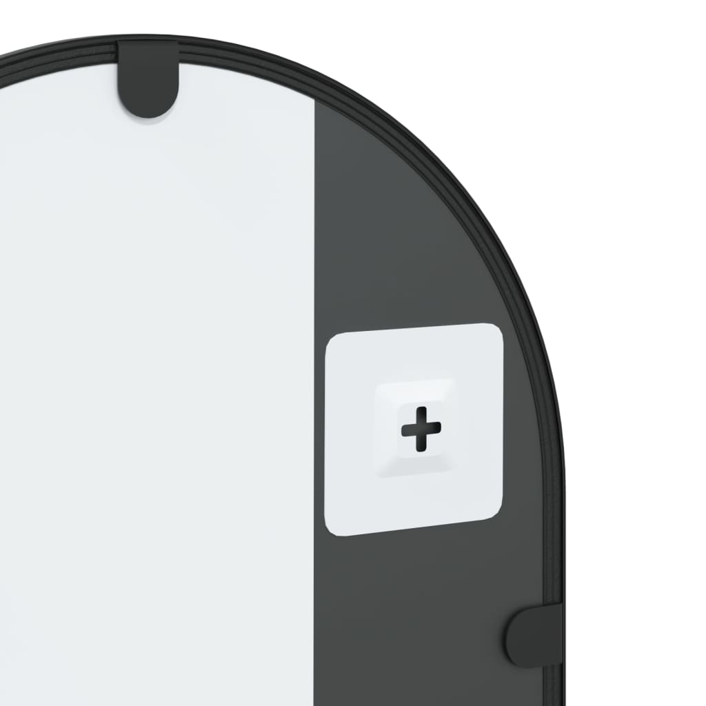 Väggspegel Svart Bågform Järn