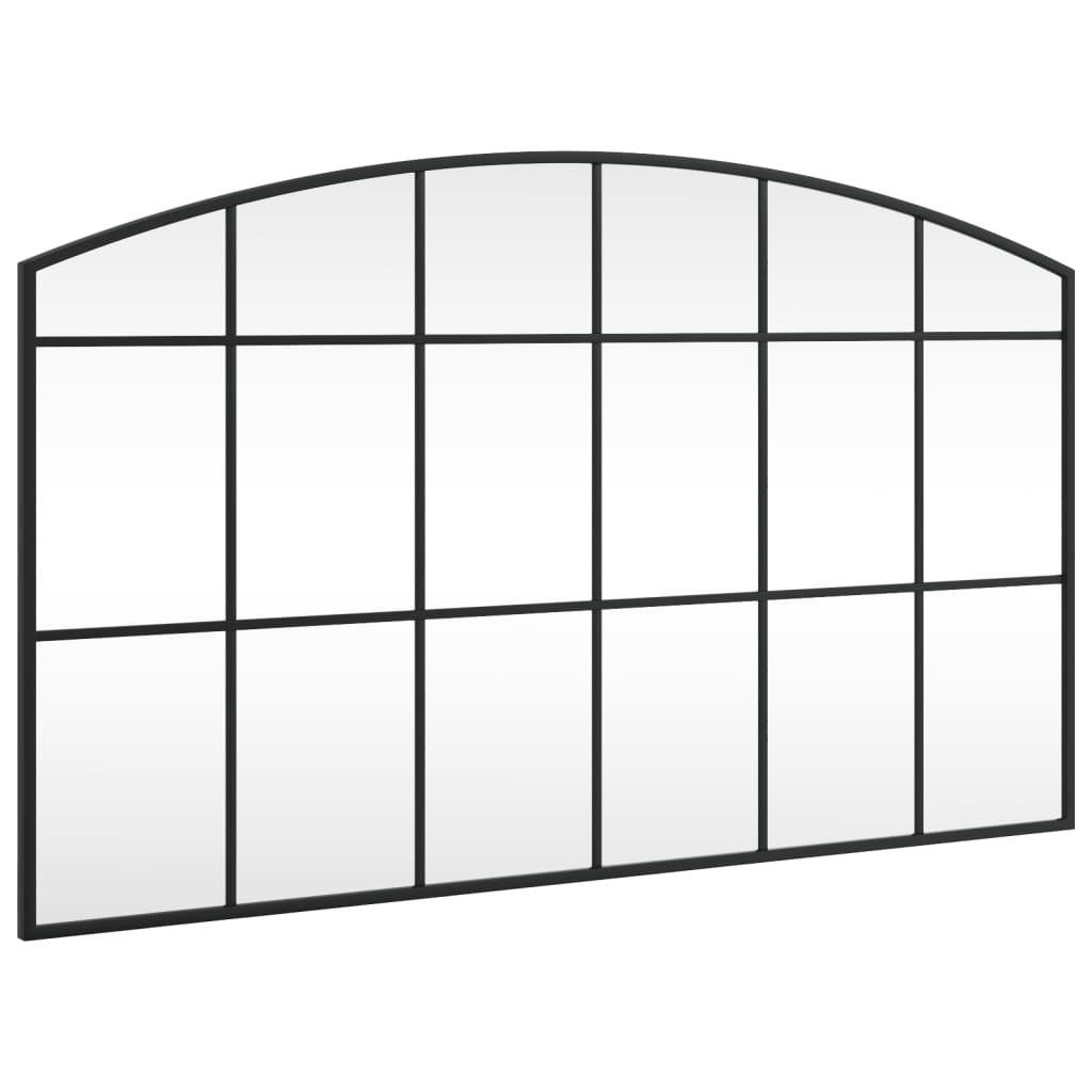 Väggspegel Svart Bågformad Järn