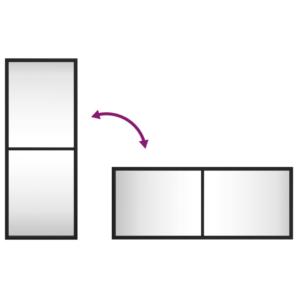 Väggspegel Svart Rektangulär Järn