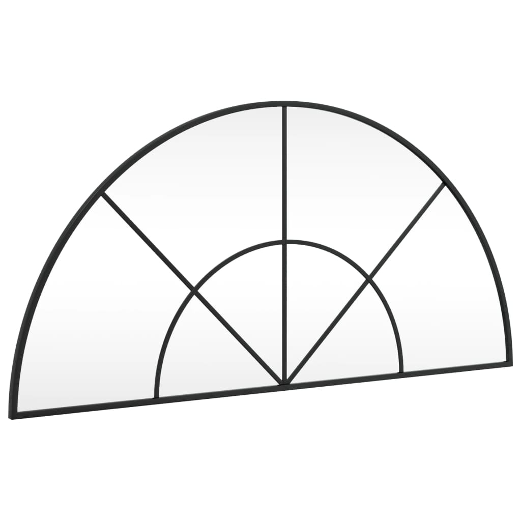 Väggspegel Svart Bågformad Järn