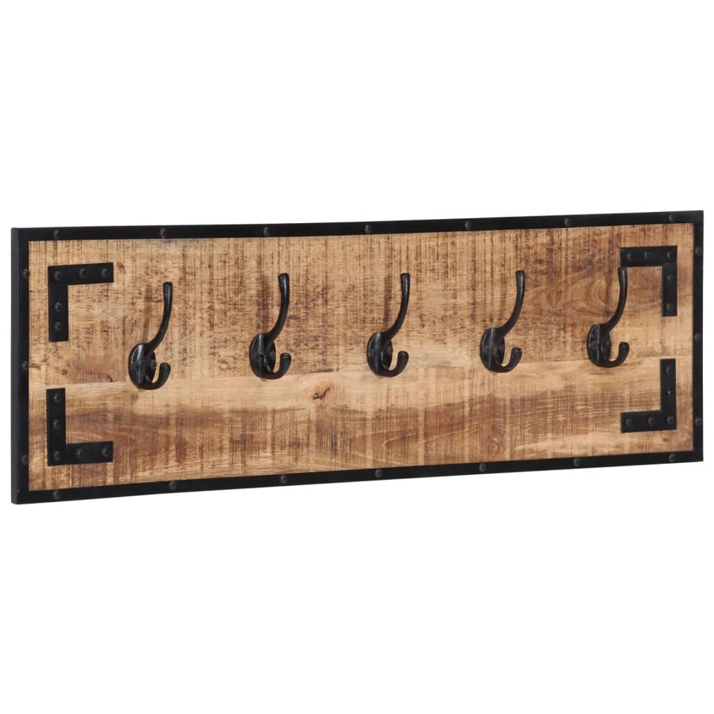 Klädhängare 2 St 80X8X25 Cm Massivt Grovt Mangoträ