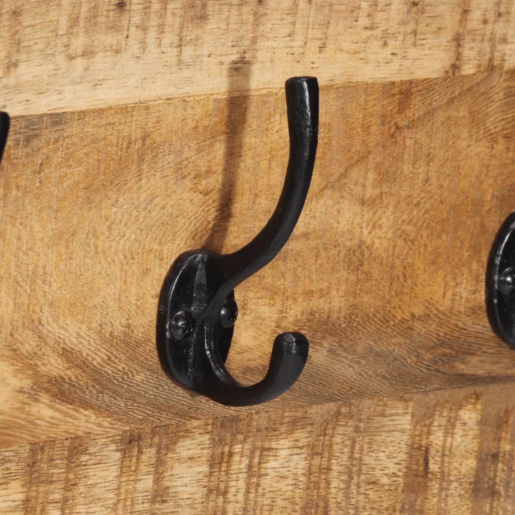 Klädhängare 2 St 80X8X25 Cm Massivt Grovt Mangoträ